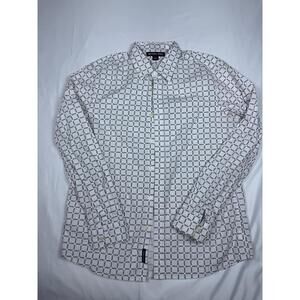 Michael Kors Men’s Logo Print Button Up Shirt Large All-Over KORS Pre-Owned